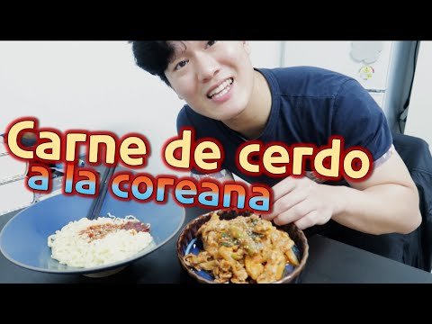 [앙헬과스페인] Cocinando un típico plato coreano, Carne de Cerdo a la Coreana